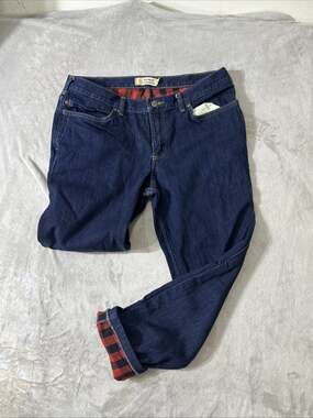 Carhartt Original Fit Flannel Lined Straight Leg Jeans Women’s 14R Dark Wash